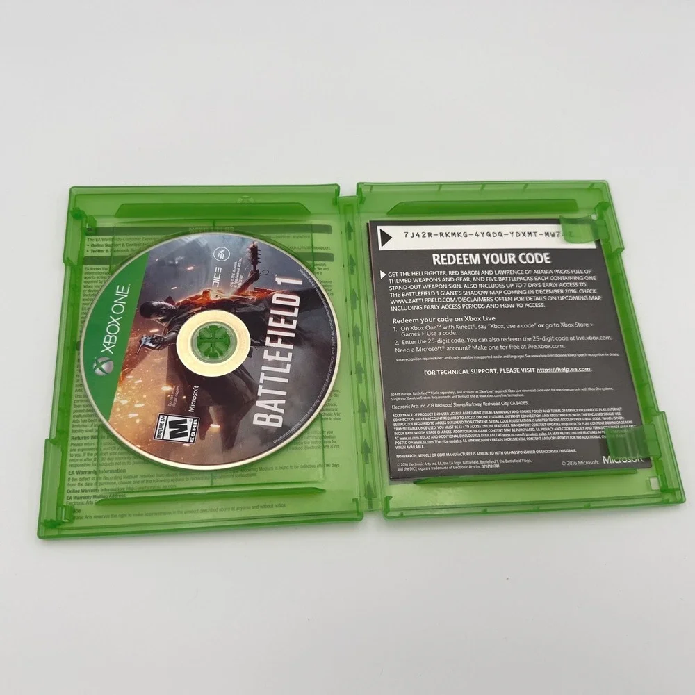 EA Battlefield 1 Early Enlister Deluxe‎ Edition Xbox One Green Case WWI FPS